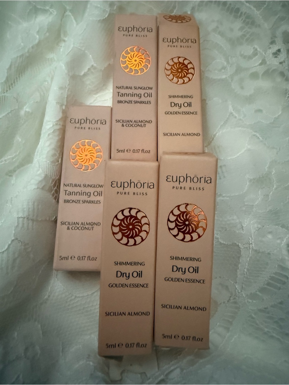 Euphoria Pure Bliss Shimmering Dry Oil - Beige (Sicilian Almond) x5